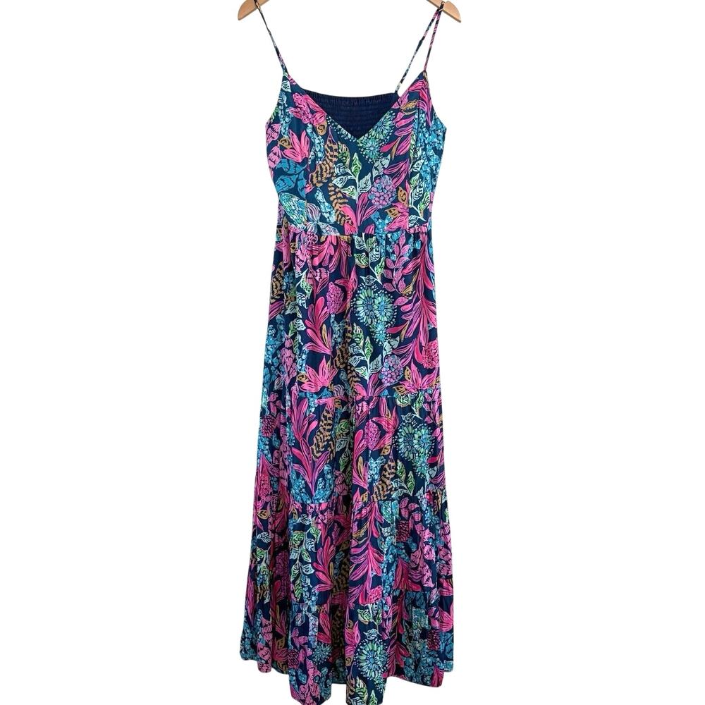 Lilly Pulitzer Joellane Tiered Maxi Dress Women’s Size 12 Preppy Vacation Resort